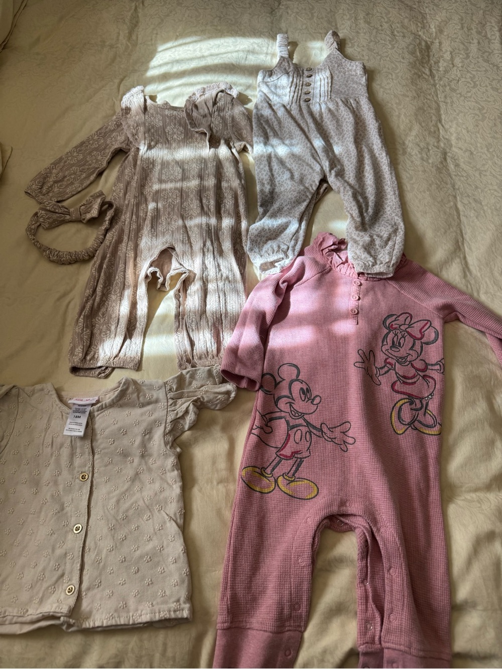 Disney Pink Minnie & Mickey Thermal Footed One-Piece